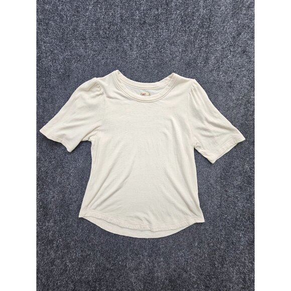 Faherty Tops - Faherty Ruched Sleeves Casual Cotton Tee Medium
